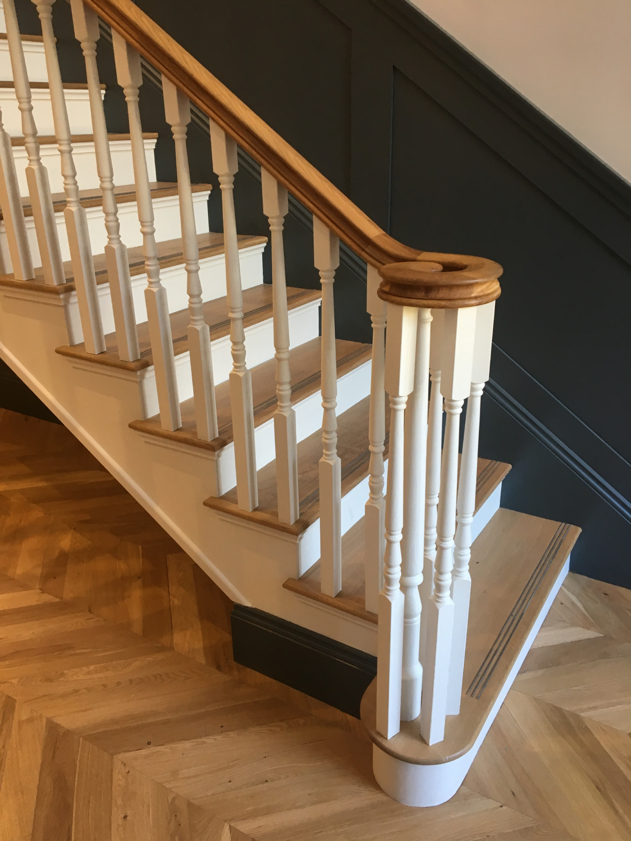 Commercial - straight wooden staircase