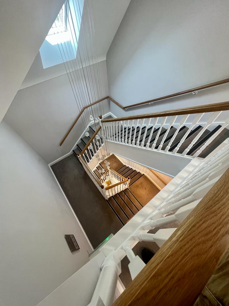 White commercial staircase