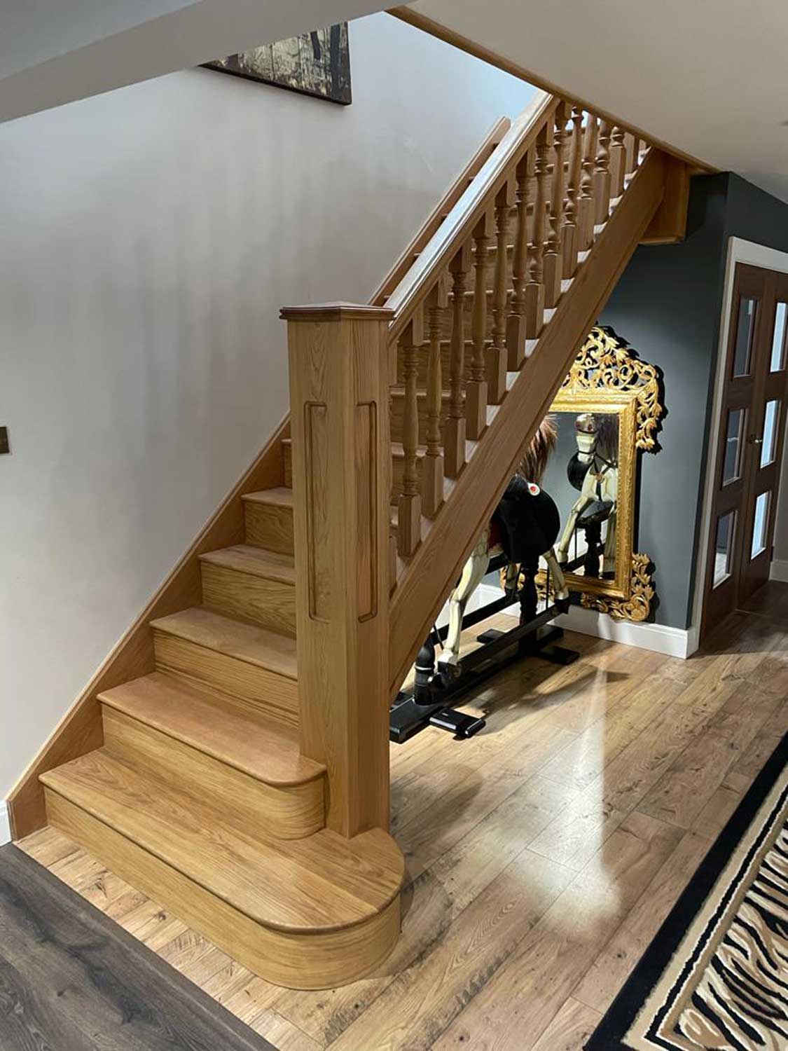 Contemporary staircase with Timber Spindles