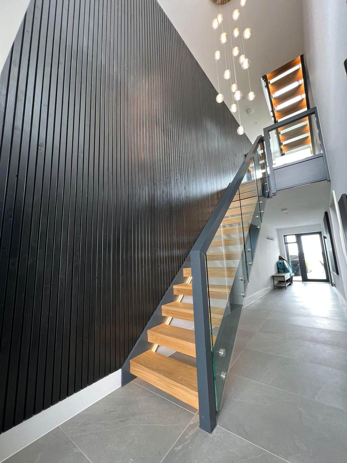 Open Riser staircase with glass balustrading