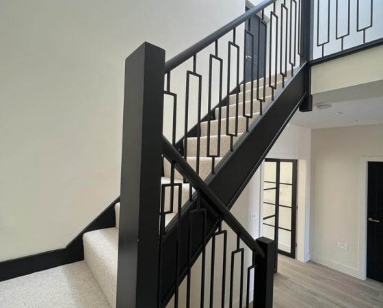 Black square metal spindles