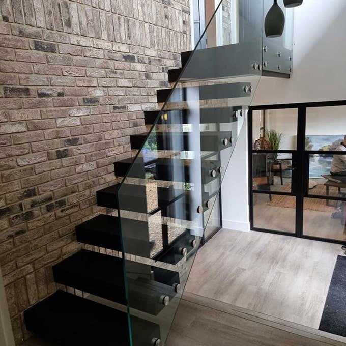 modern glass staircase