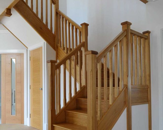 wooden spindles in a house