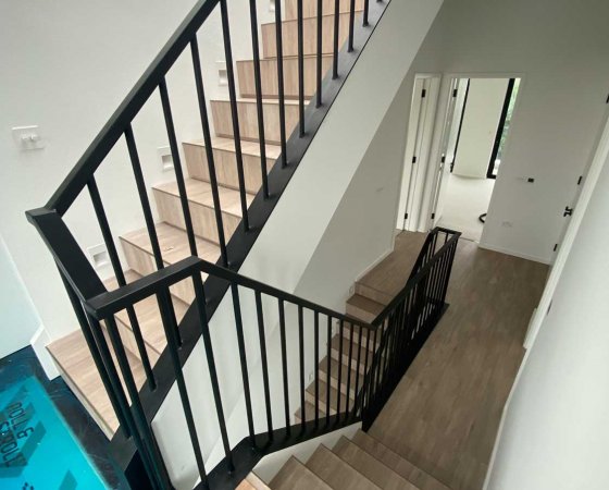 Black metal spindles staircase