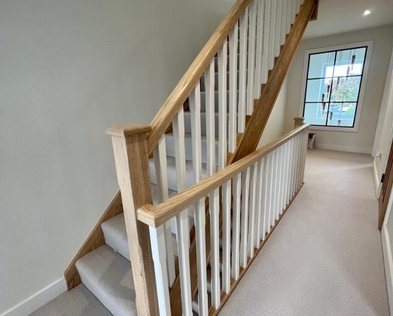 wooden spindle staircase