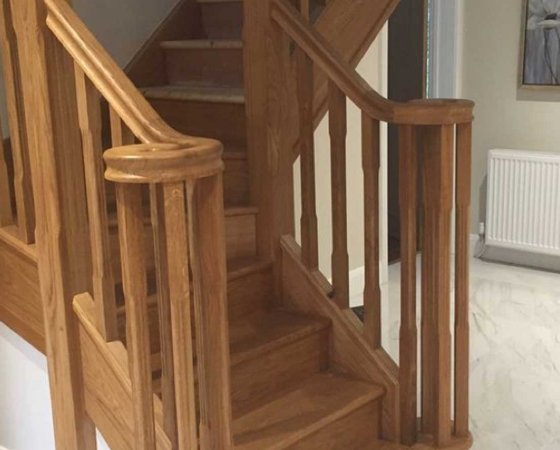 wooden spindles in a home